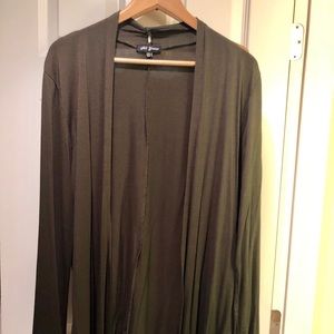 Pretty Olive Green Open Cardigan